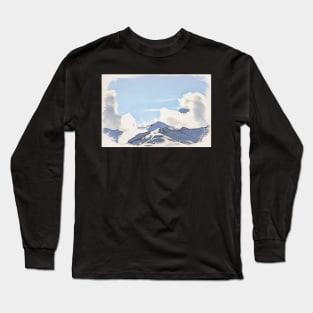 Panorama Mountains of Switzerland / Maléa is looking for the Kobold - children's book WolfArt Long Sleeve T-Shirt